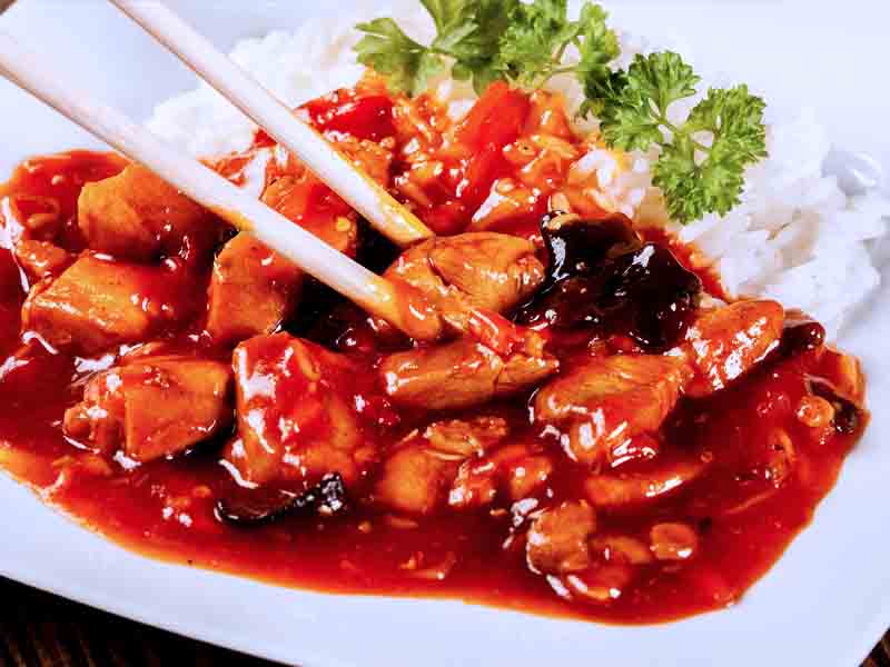 курица с ананасами